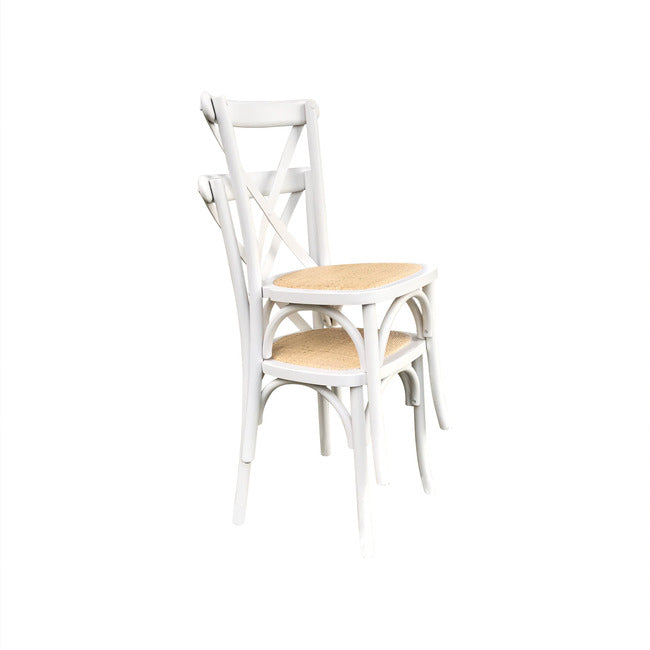Crossback Dining Chair  in White set of 4, 6 or 8