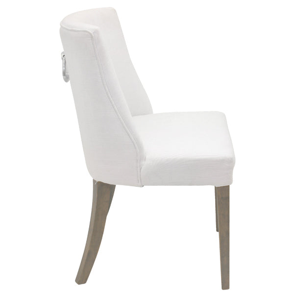 Ophelia Dining Chair with Chrome Ring in White - Set of 2